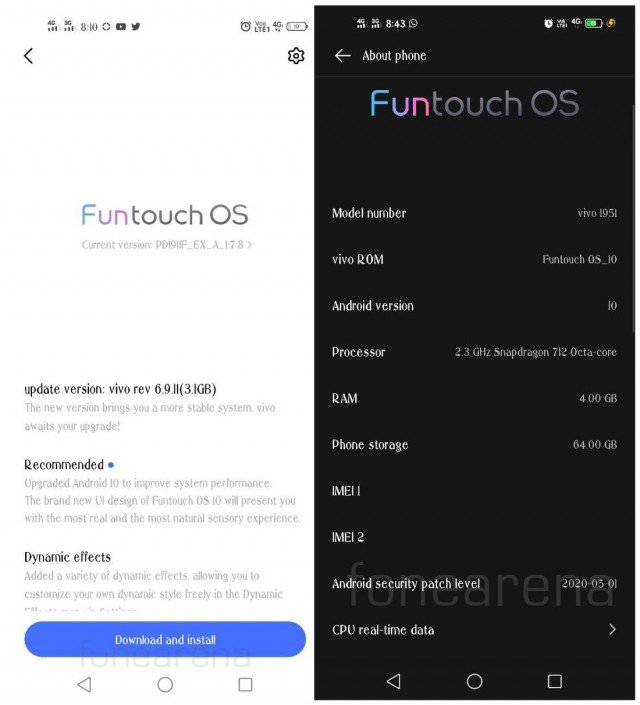 Vivo Z1 Z1x Funtouch OS 10 teknobizdeyiz