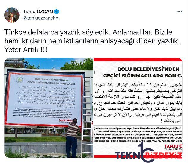 arapca ulkenize donun yazan afisler astiran bolu belediye lideri tanju ozcana gelen yorumlar 1