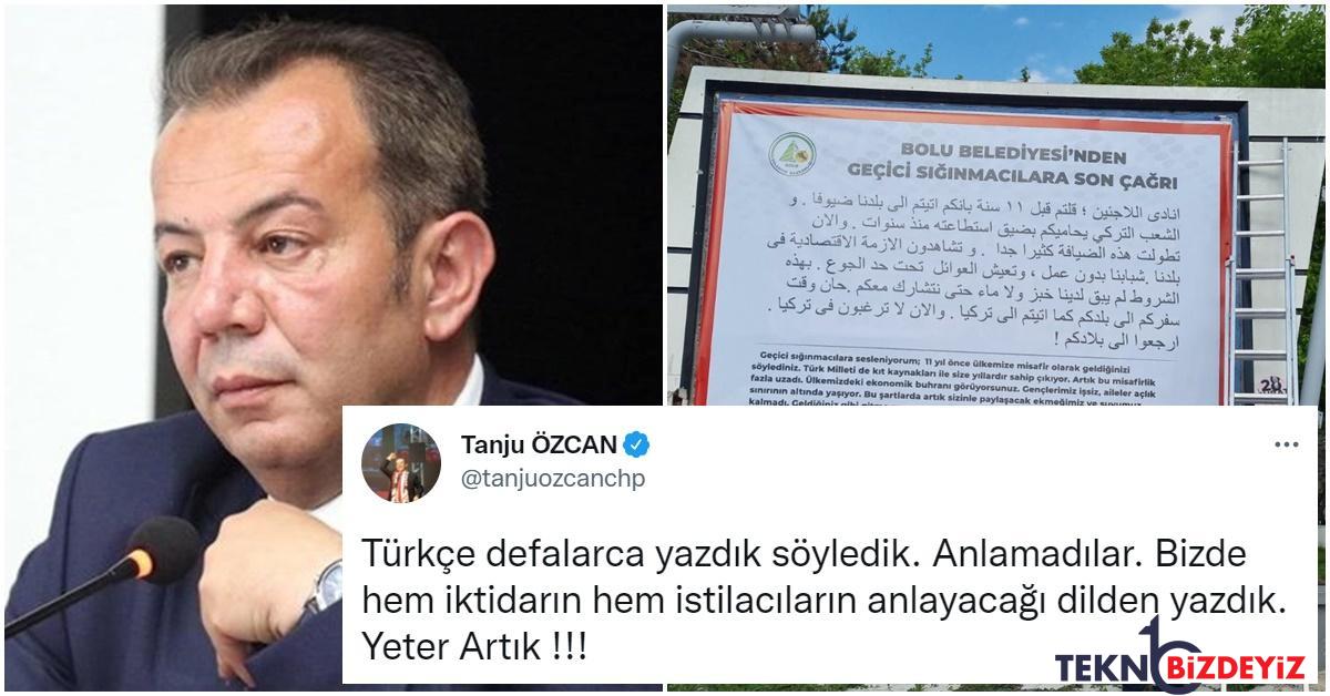 arapca ulkenize donun yazan afisler astiran bolu belediye lideri tanju ozcana gelen yorumlar KFVPLqp5