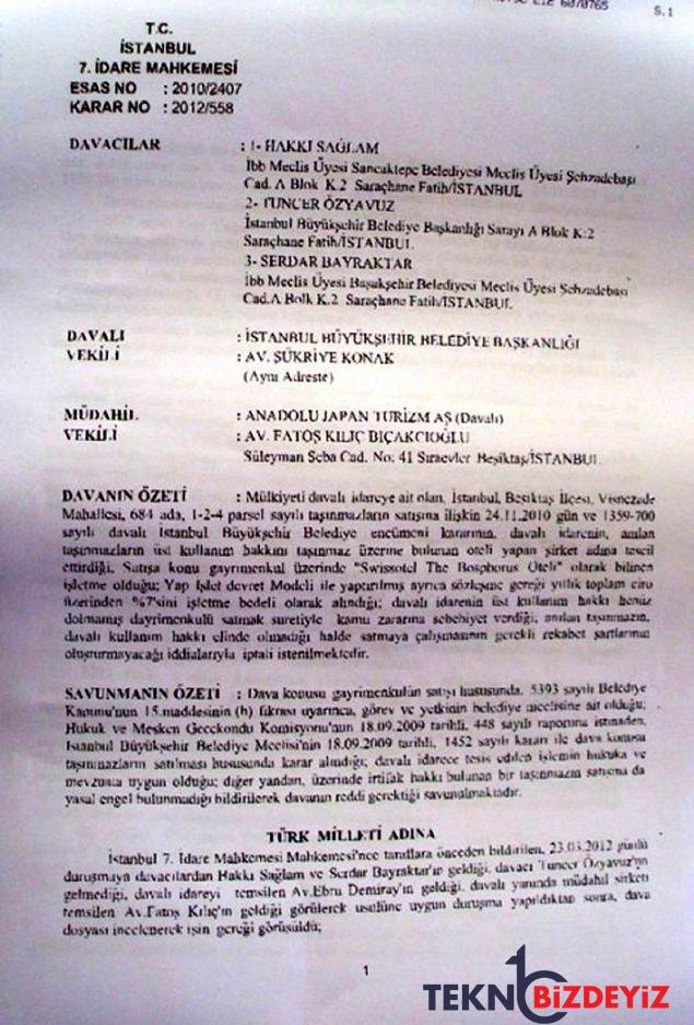 yalnizca bir kisi itiraz etti akp devrinde karsi cikilan swissotel topragi satisina chpli ibbden onay 2 Y1A5e8eX