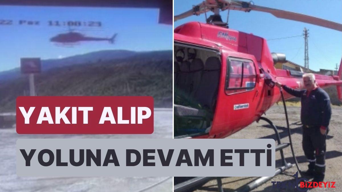 sivasta akaryakit istasyonuna helikopter indi yakit alip yoluna devam etti zhz7mqRh