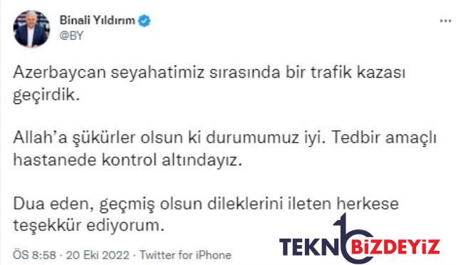 ak partiden azerbaycanda trafik kazasi geciren binali yildirimin saglik durumuyla ilgili aciklama tedbir amacli gozetim altinda 0 EyGO1Xnm