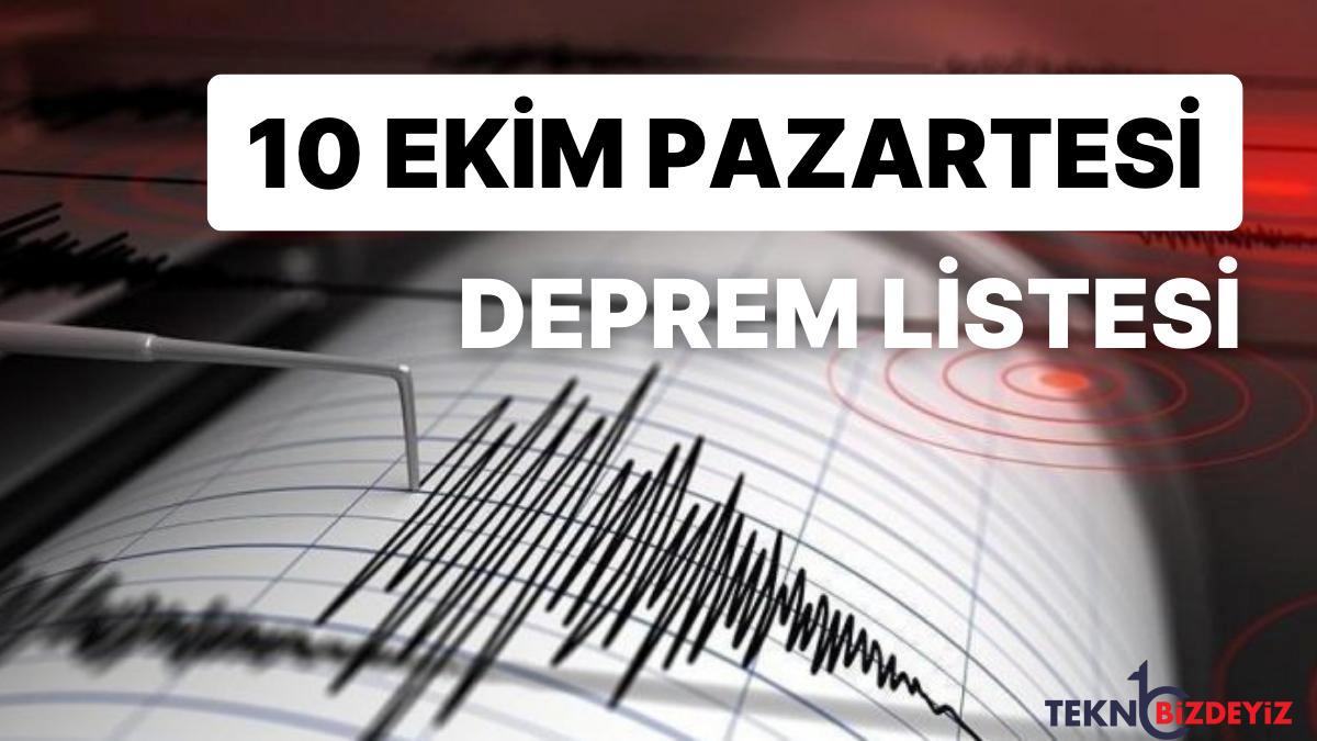 sarsinti mi oldu 10 ekim pazartesi afad ve kandilli rasathanesi son sarsintilar listesi plGrO7r4