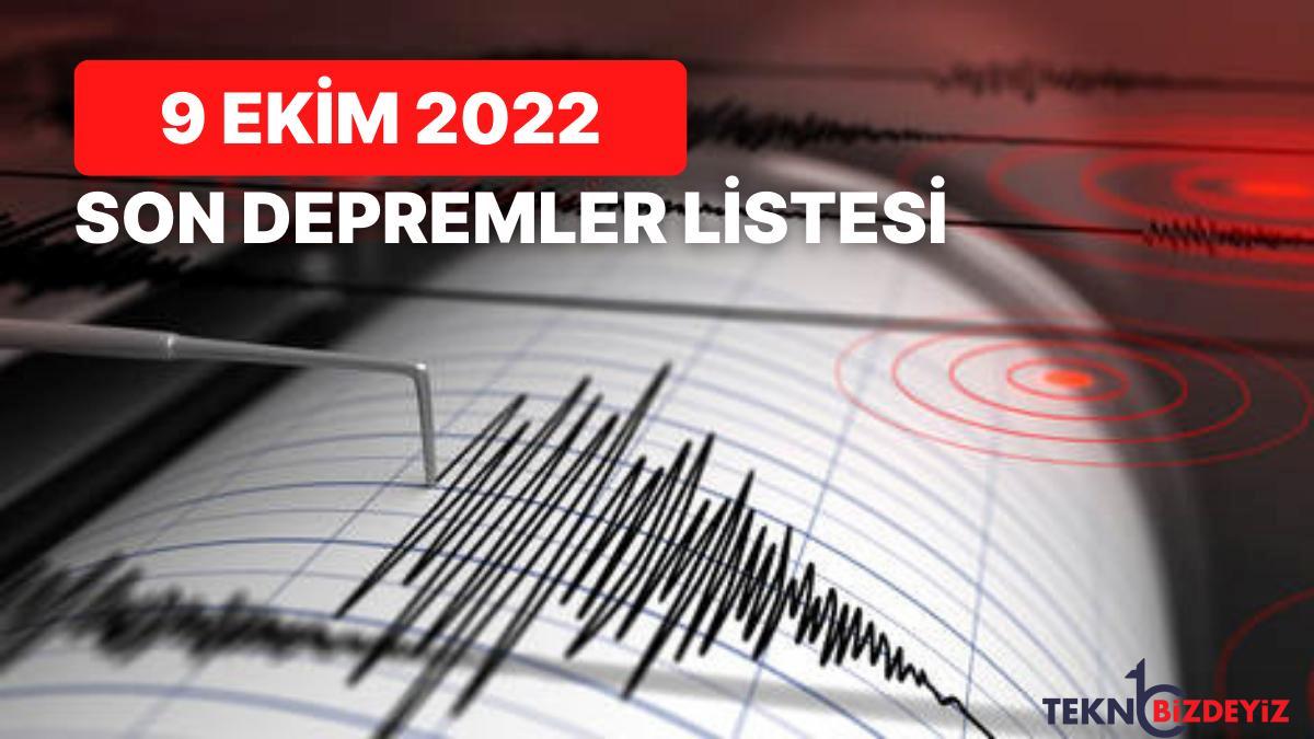 zelzele mi oldu 9 ekim 2022 afad ve kandilli rasathanesi son zelzeleler listesi KORk3hbm