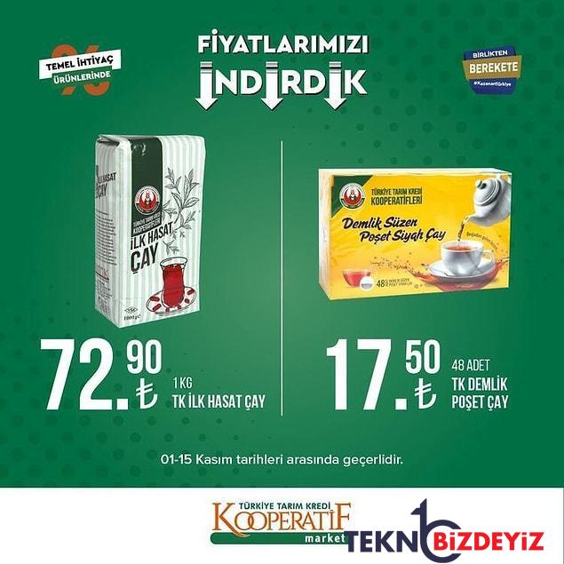 1 15 kasim tarim kredi kooperatif marketi indirimleri hangi eserlerde indirim olacak 10