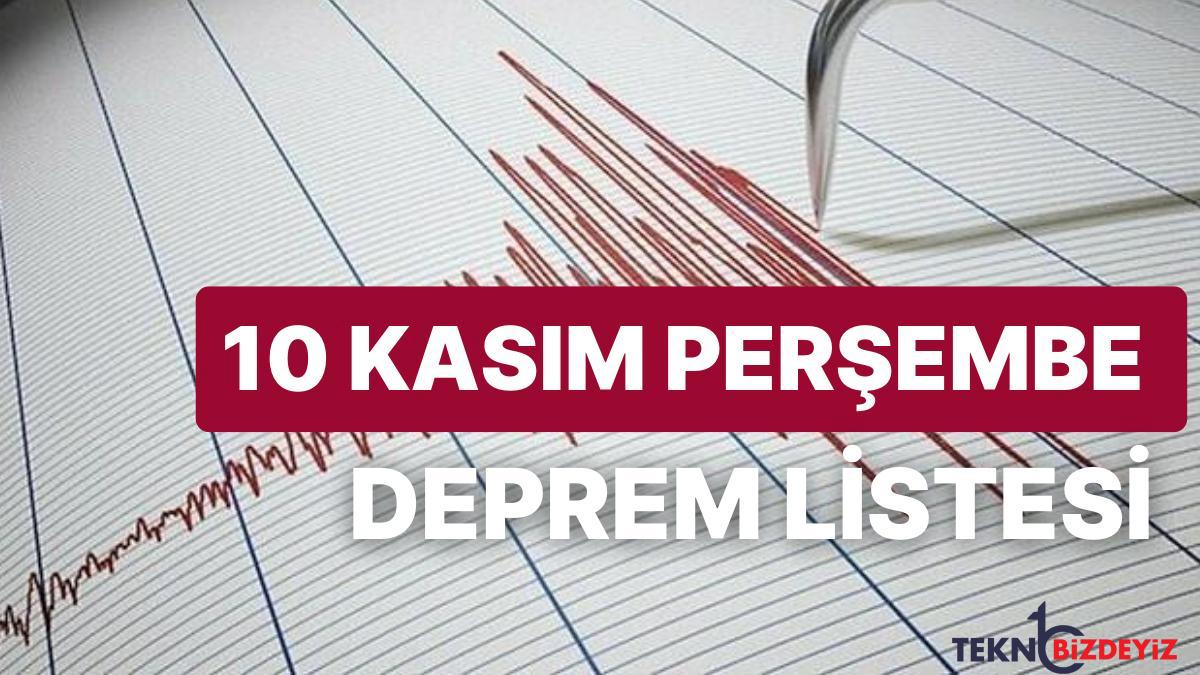 10 kasim persembe gunu sarsinti mi oldu afad ve kandilli rasathanesi son sarsintilar listesi hXlajKER