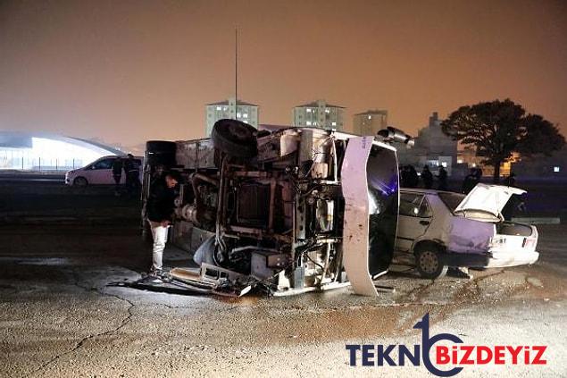 arabayla carpisan polis midibusu devrildi 5i polis 6 yarali 1