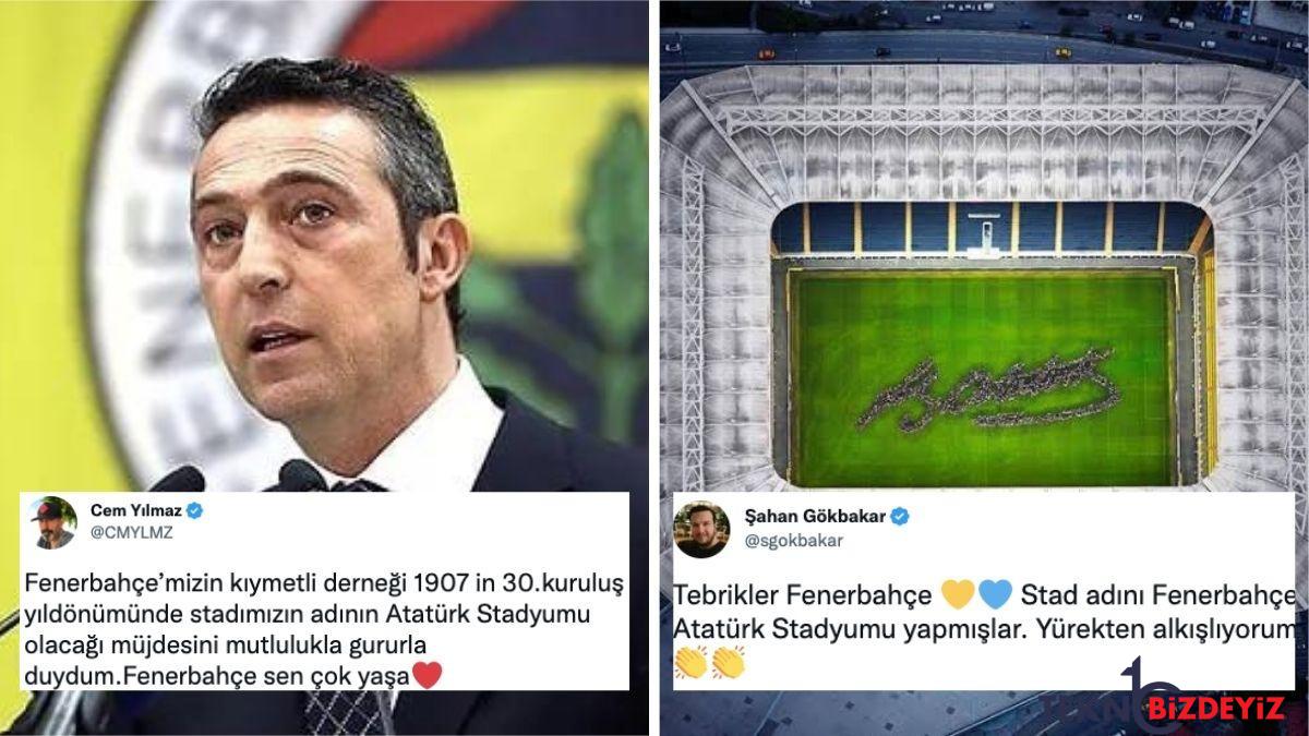 fenerbahce stadinin ismi ataturk stadyumu oluyor haberine unlu isimlerden takviye yagdi NsHgQAtw