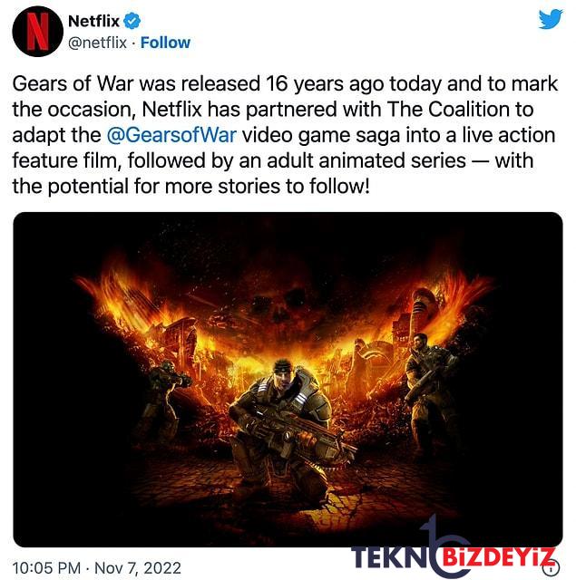 netflix oyun dunyasindan beslenmeye devam ediyor gears of war sinema ve dizisi yolda 1