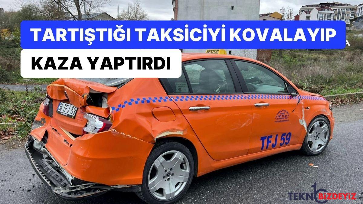 yol verme yuzunden tartistigi taksiciyi konutuna kadar takip etti minibusuyle sikistirdigi taksi kaza yapti 6Taj4UMn