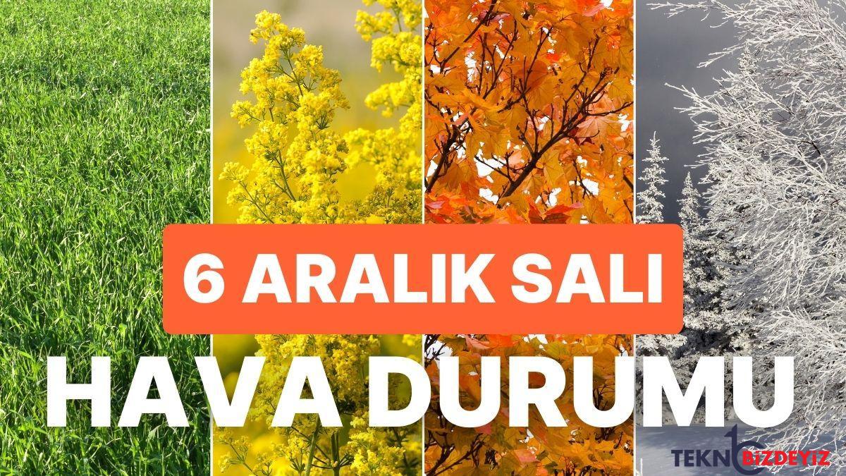 6 aralik sali hava durumu bugun hava nasil olacak yagmur yagacak mi RTXQ5ONn