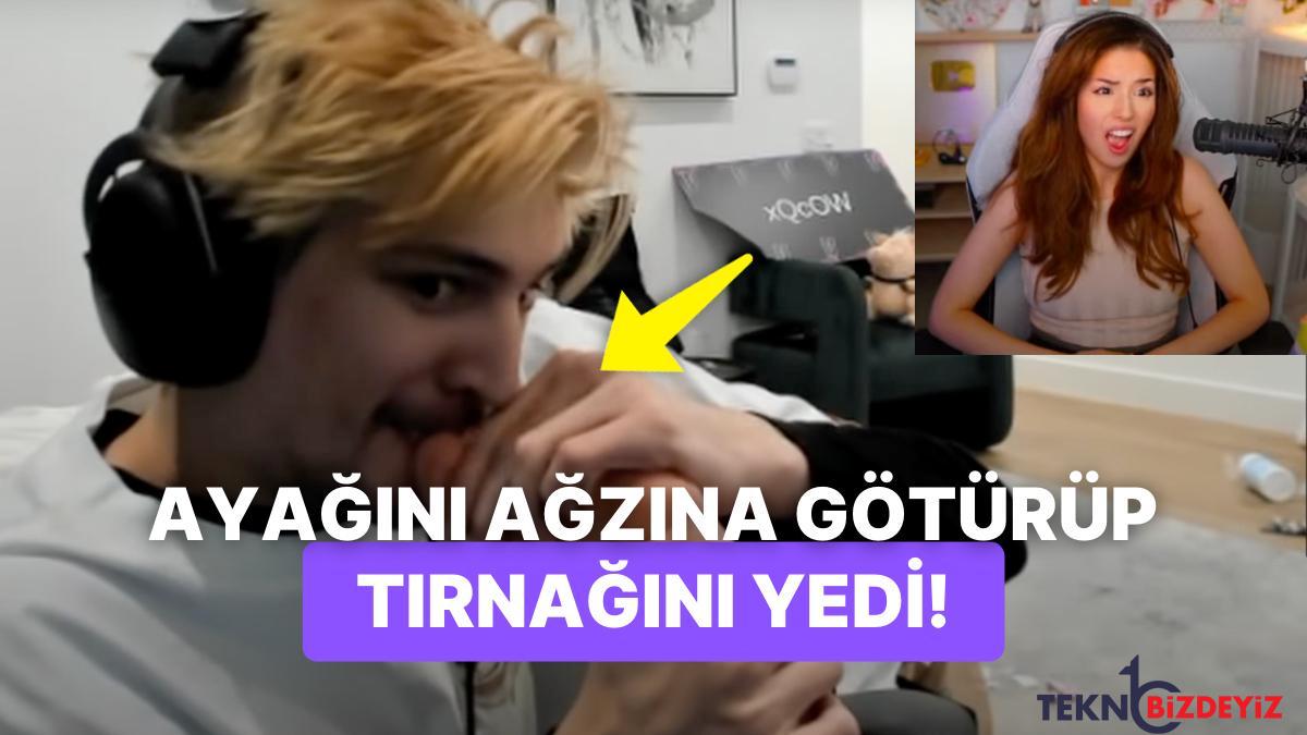 midemiz kalmamistir unlu yayinci xqc canli yayinda ayak tirnagini agziyla kopartip yedi OmiyNw71