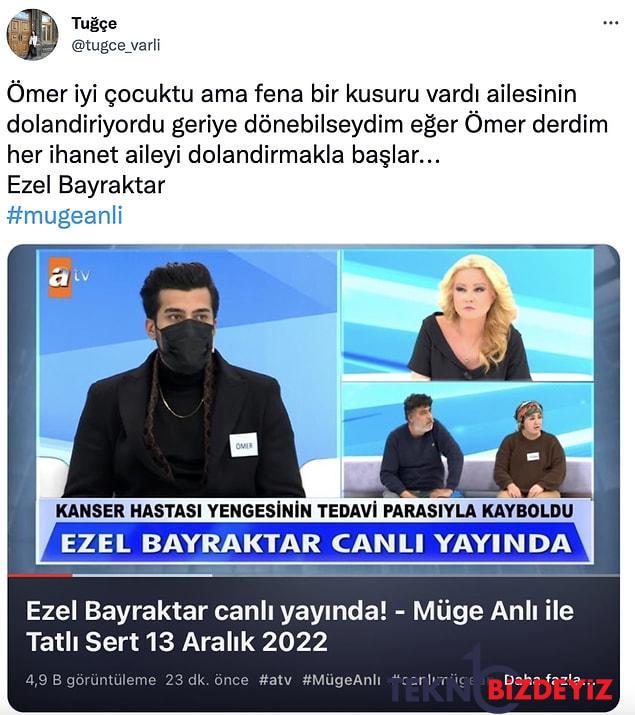 muge anlida ismini ezel bayraktar olarak degistirdigi ortaya cikan omer twitterda gundem oldu 3