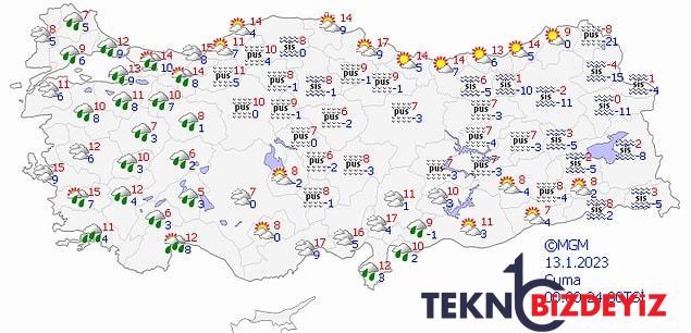 13 ocak cuma hava durumu bugun hava nasil olacak yagmur yagacak mi 0 a75UaHyb