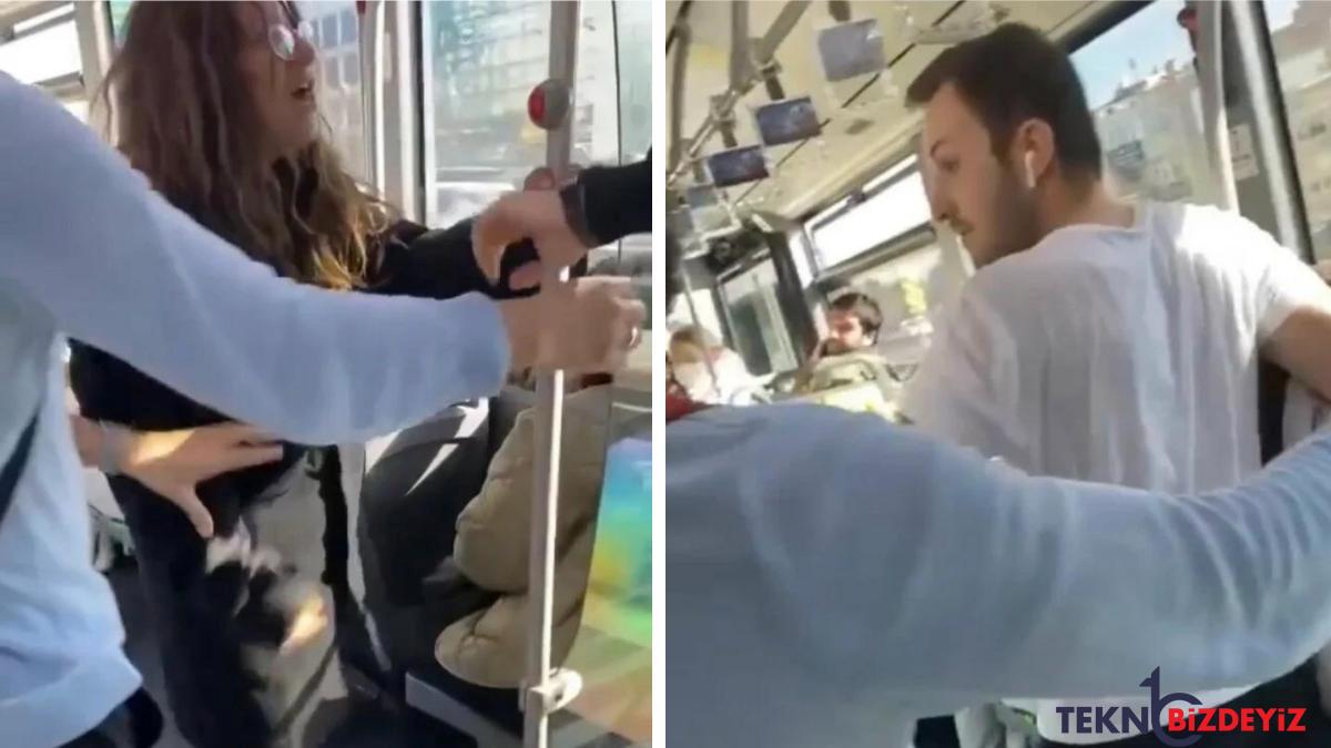 bildiginiz metrobus kavgalarini unutun bayan yolcu ilkokul mezunu seviyesiz diyerek erkek yolcuya tukurdu CwjFZIac