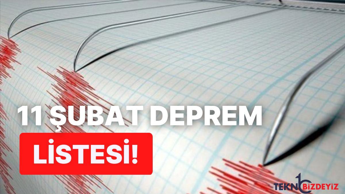 11 subat cumartesi afad ve kandilli rasathanesi son zelzeleler listesi zelzele mi oldu sksegrSh