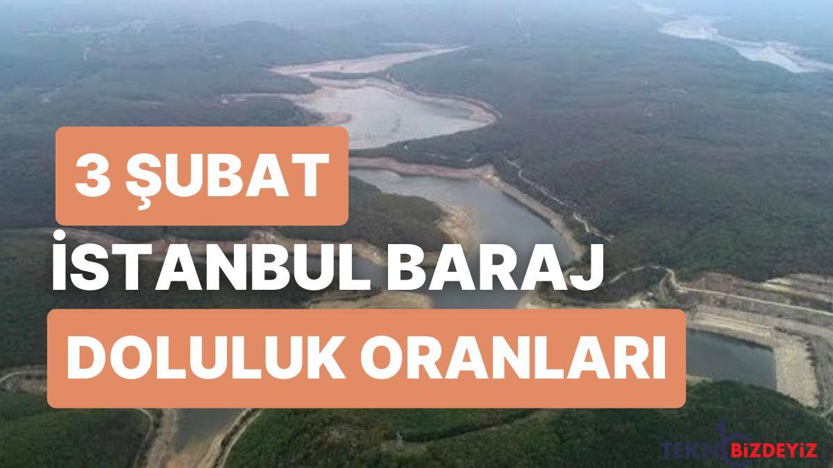 3 subat cuma istanbul baraj doluluk oranlarinda son durum istanbulda barajlarin yuzde kaci dolu 89iHJCJY