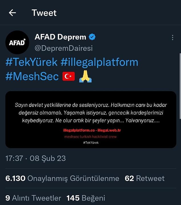 afadin twitter hesabi hacklendi hackerlar yardim icin yalvardilar 1 cklW5e32