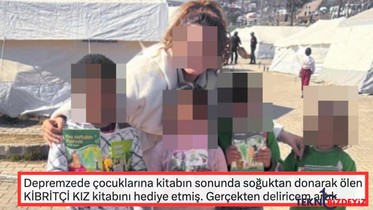 depremzede cocuklara kitabin sonunda donarak olen kibritci kizi armagan eden bayan gundemde