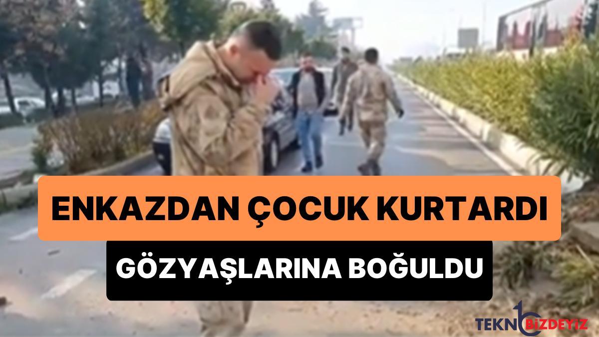 enkazdan bir cocugu kurtaran mehmetcikin gozyaslarina boguldugu anlar dpywXvn1