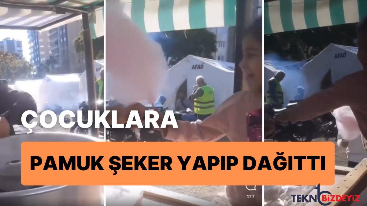 sarsinti bolgesindeki cocuklara pamuk seker yapip dagitan hos yurekli amca NHjMZN7b