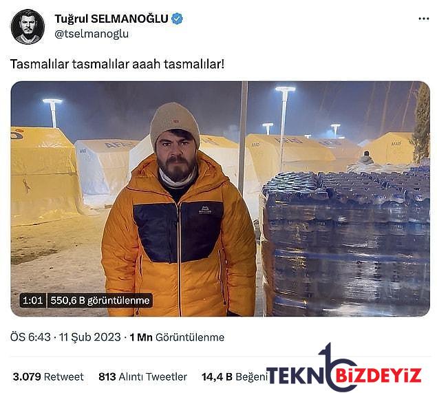 tugrul selmanoglunun deprem bolgesindeki tasmali itler goruntusunde giydigi montunun fiyatinin masallahi var 6 OYkaOThp