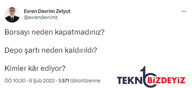 zelzele felaketinin 3 gununde acik olan borsa devre keserek duserken neden kapanmadigi merak ediliyor 10 kYUgaUPm