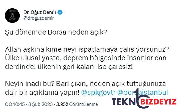 zelzele felaketinin 3 gununde acik olan borsa devre keserek duserken neden kapanmadigi merak ediliyor 14